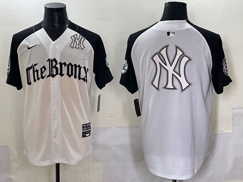 Men 2025 New York Yankees Blank White black Five generations Joint Name Nike MLB Jersey style 6239